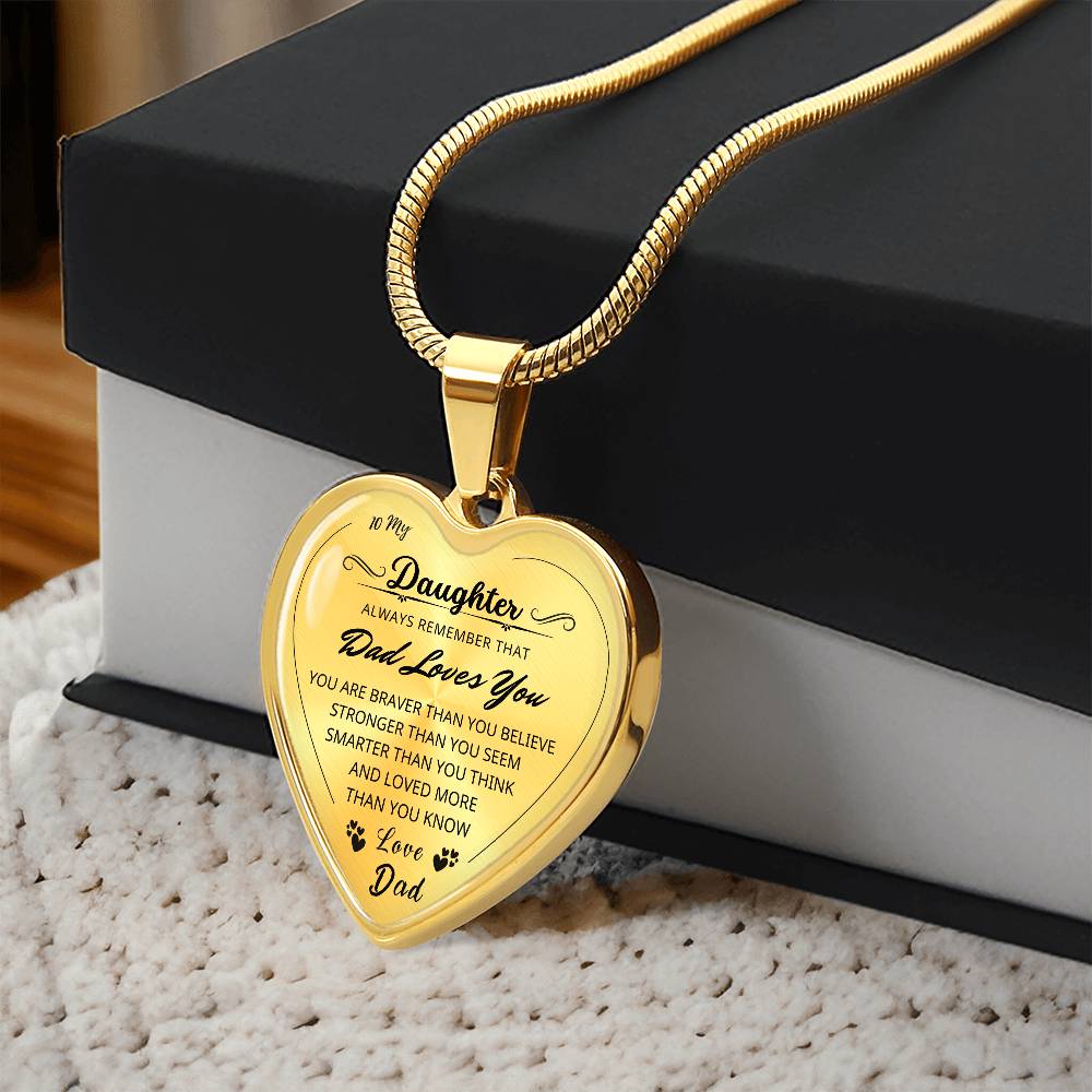 To My Daughter - Heart Necklace - Love Dad