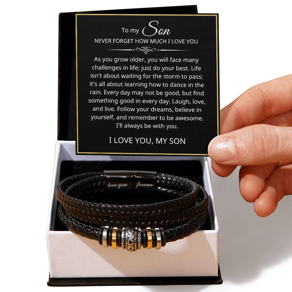 To My Son - Follow Your Dreams - Leather Bracelet