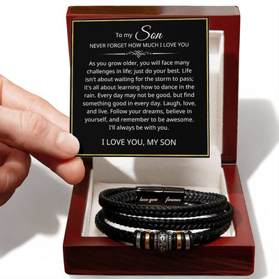 To My Son - Follow Your Dreams - Leather Bracelet