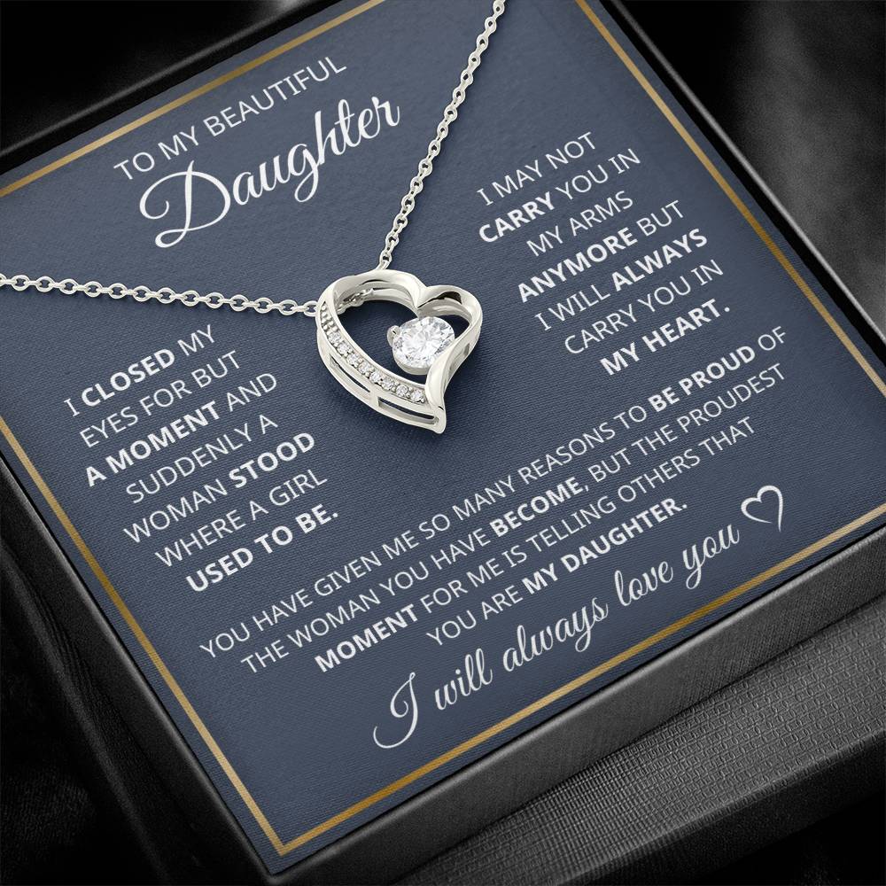 To My Daughter - Luxurious Gift - Heart Necklace