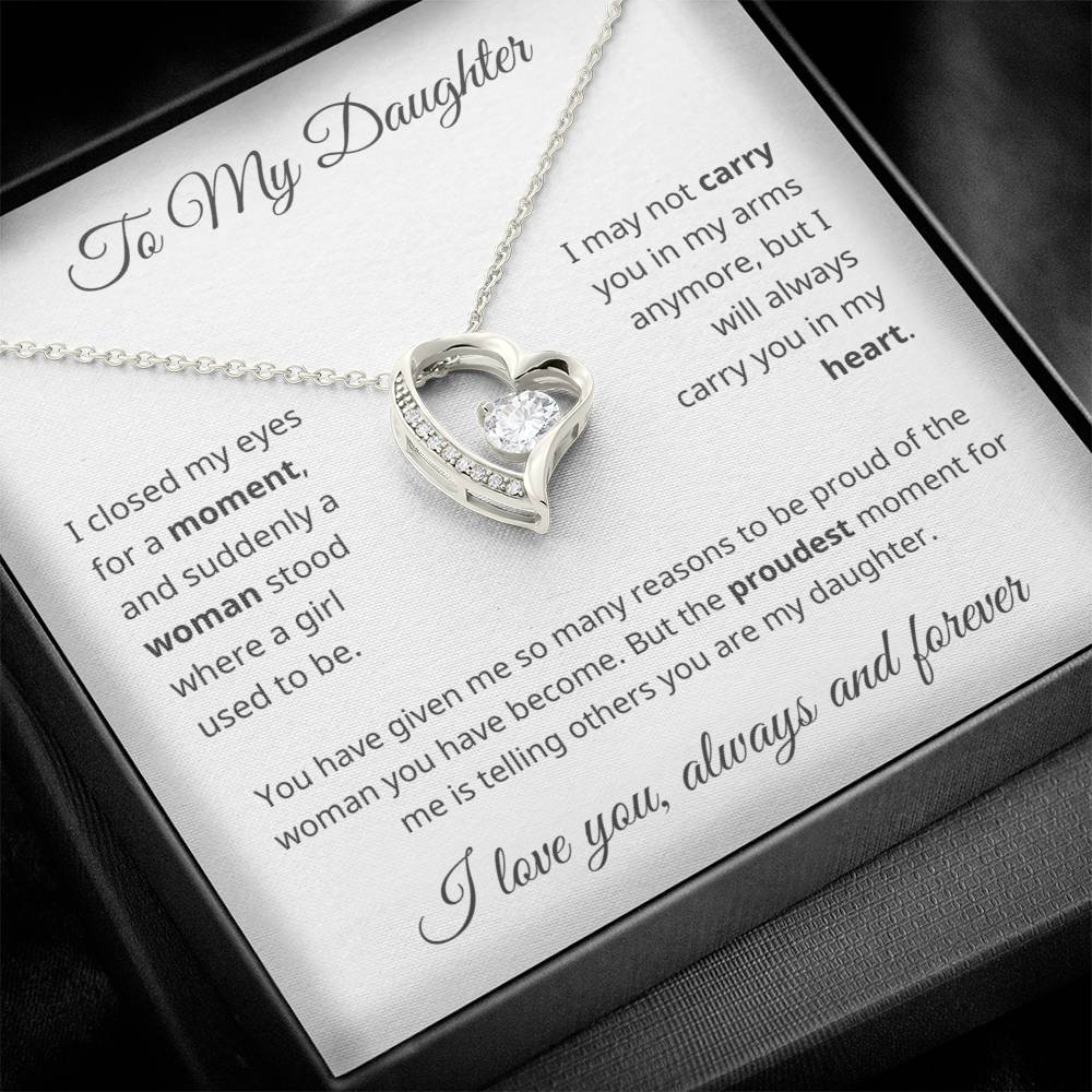 To My Daughter - I’m Proud of You - Heart Necklace