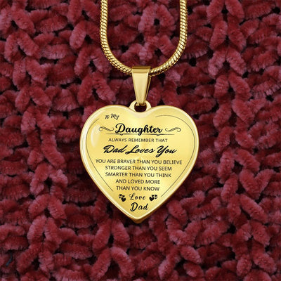 To My Daughter - Heart Necklace - Love Dad